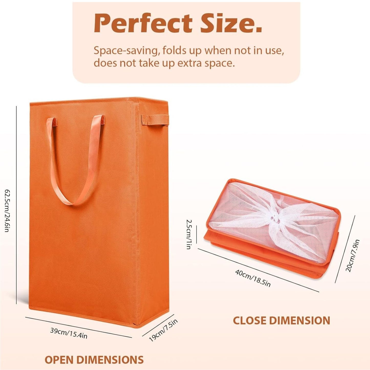 Home Collection Slim Laundry Hamper with Handles 45L