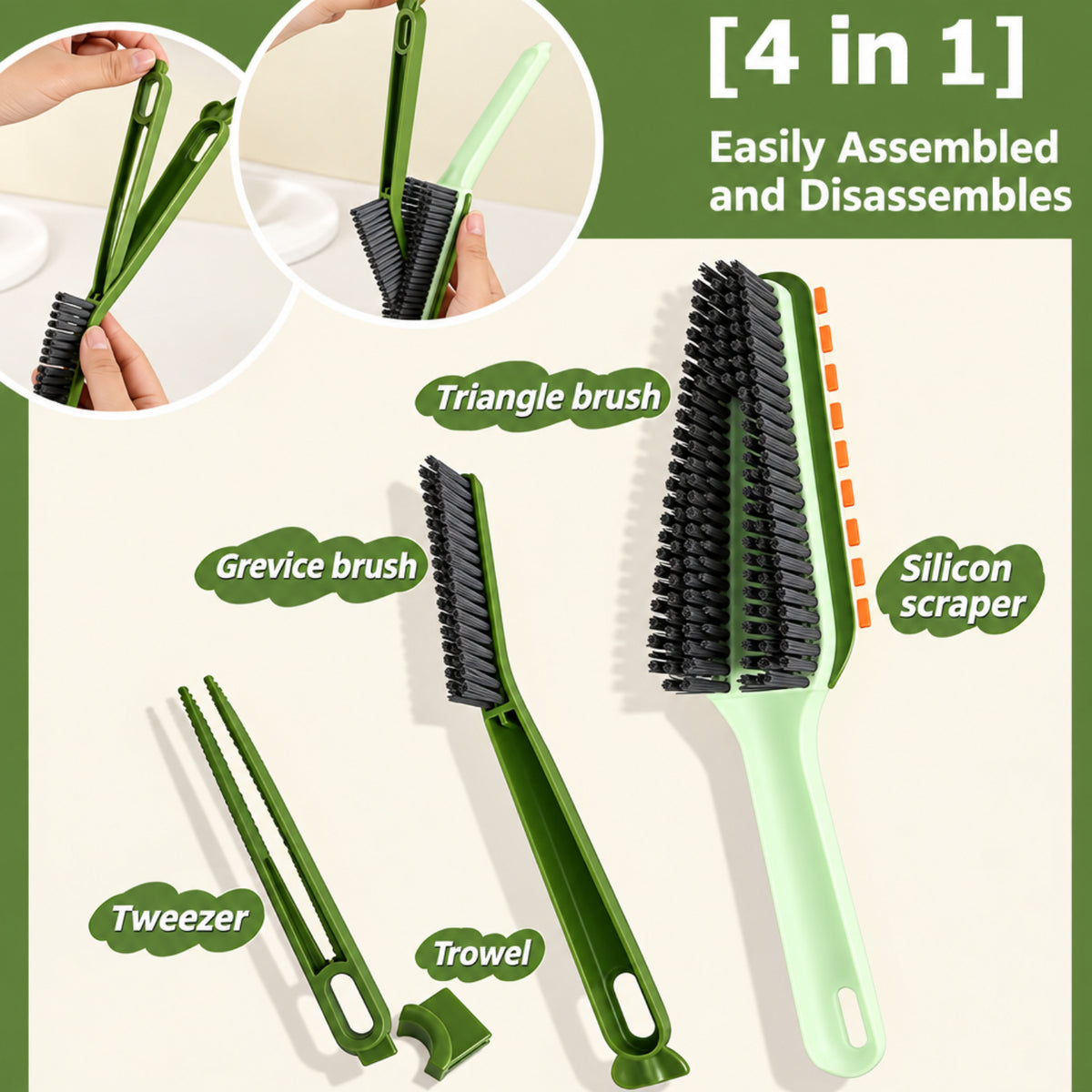 Home Collection 3in1 Detachable Scrub Brush