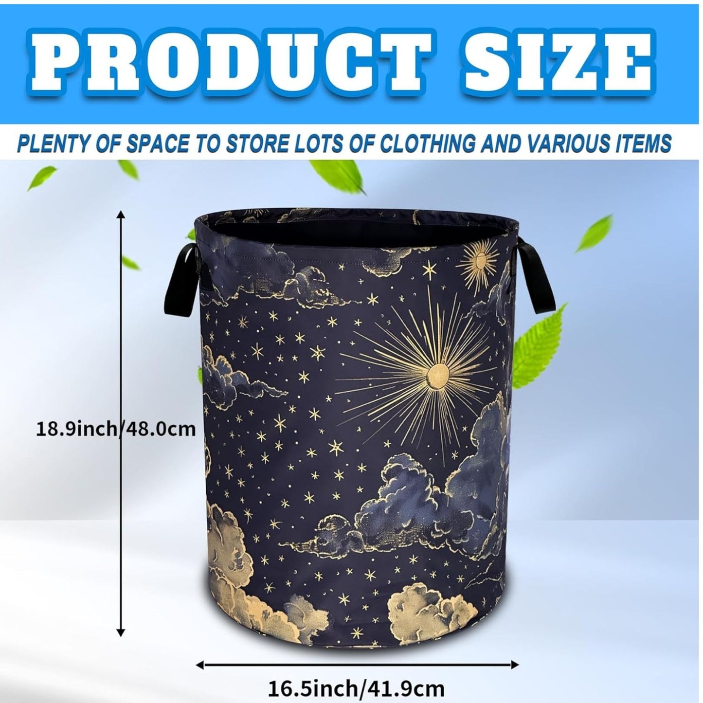 Home Collection Portable Oxford Cloth Clouds Laundry Hamper Foldable
