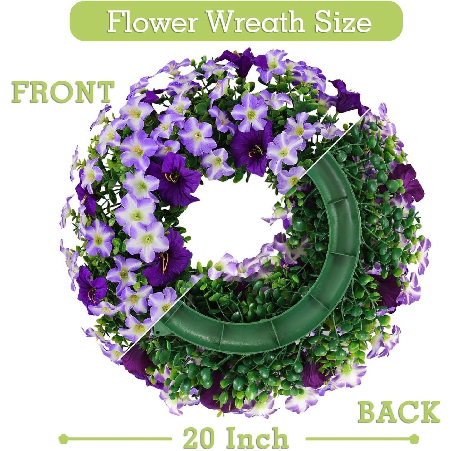Home Collection Summer Silk Floral Wreath for Front Door 20 Inch