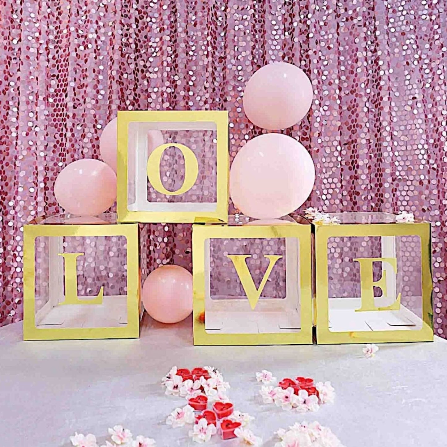Home Collection Pack of 4 Gold Letter Stickers Backdrop 5"