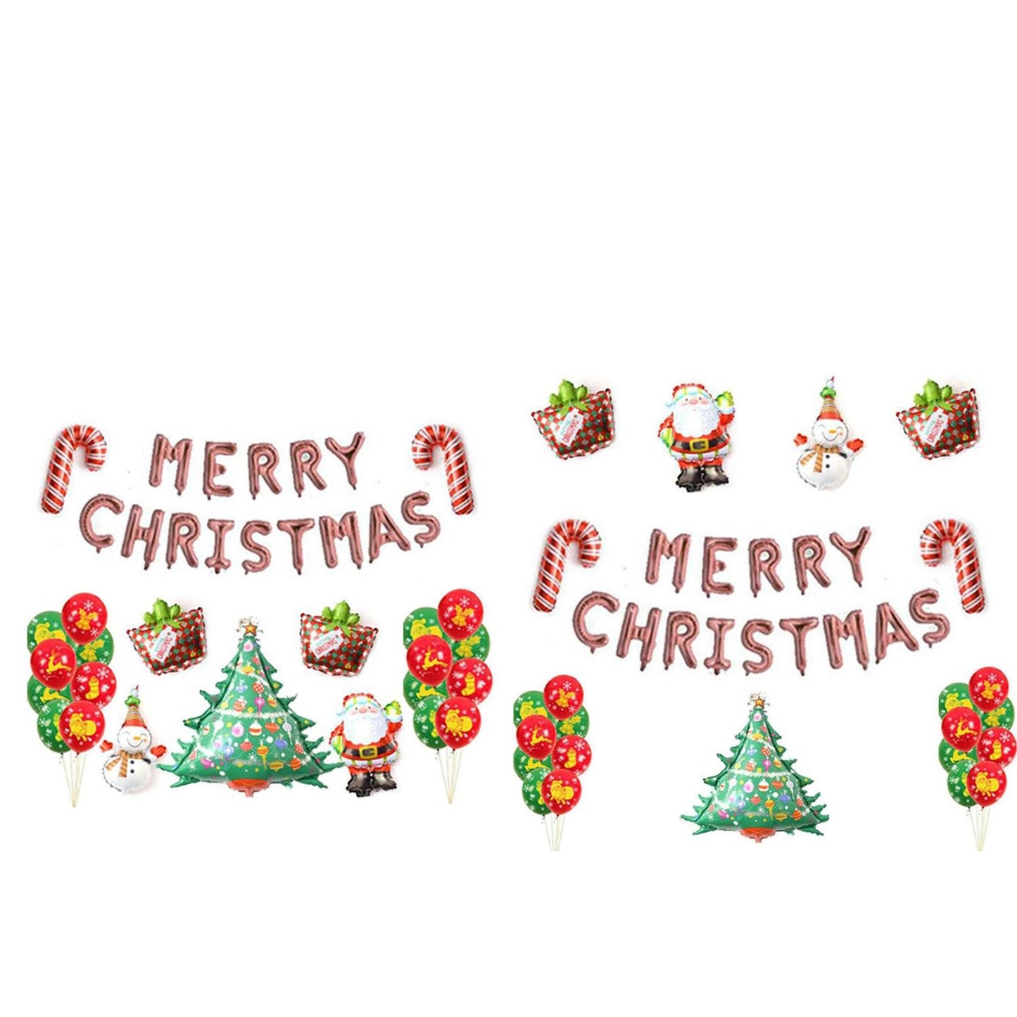 Home Collection Christmas Party Balloons Banner Set Santa Claus Xmas Tree