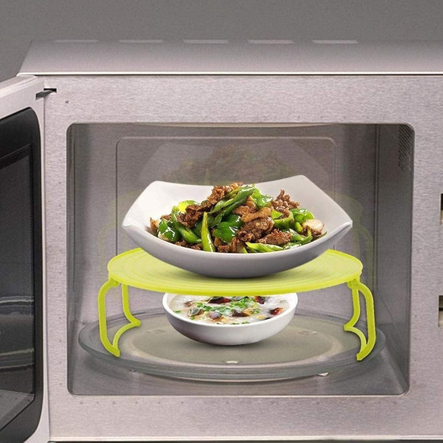 Home Collection Microwave Multipurpose 4-in-1 Tray Stand Rack Green