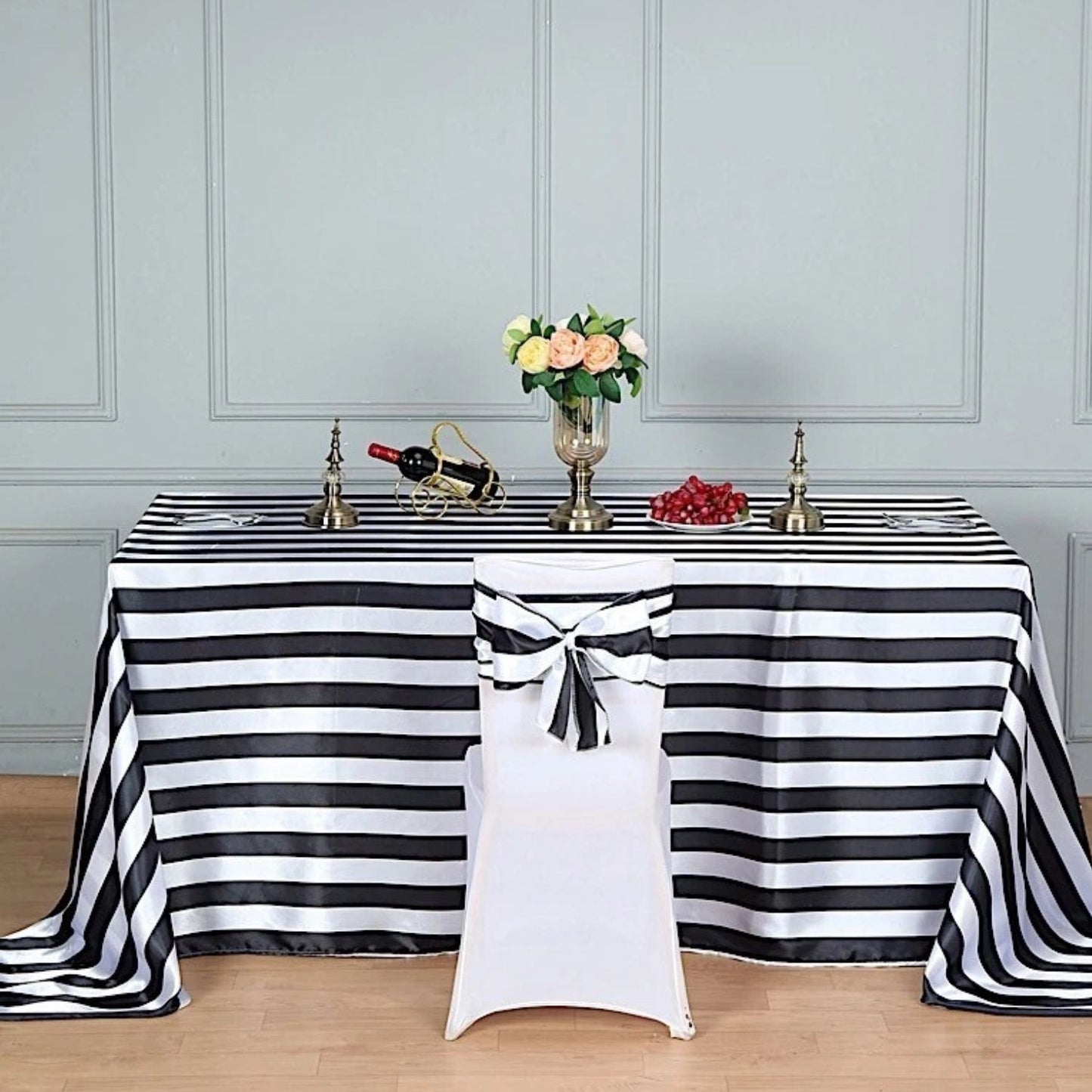 Home Collection 10Pcs Satin Stripe Chair Sashes