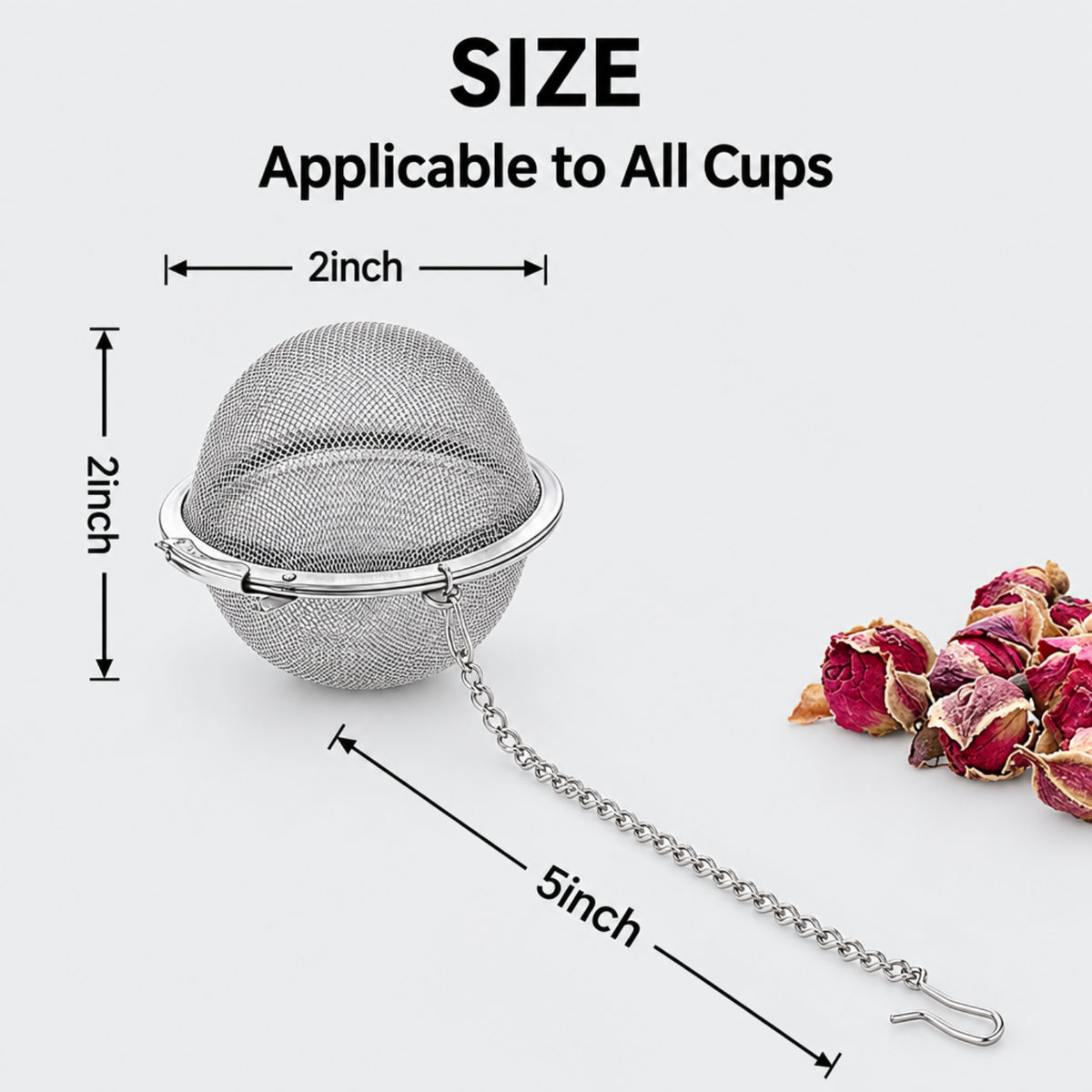 Home Collection Stainless Steel Tea Infuser for Loose Leaf Tea with Chain