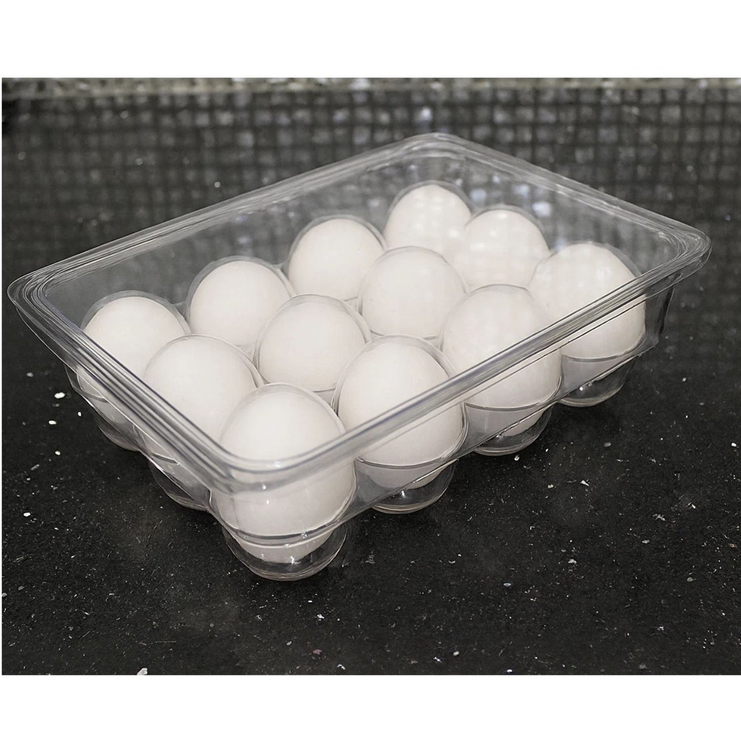 Home Collection Clear Stackable 12 Egg Holder with Lid