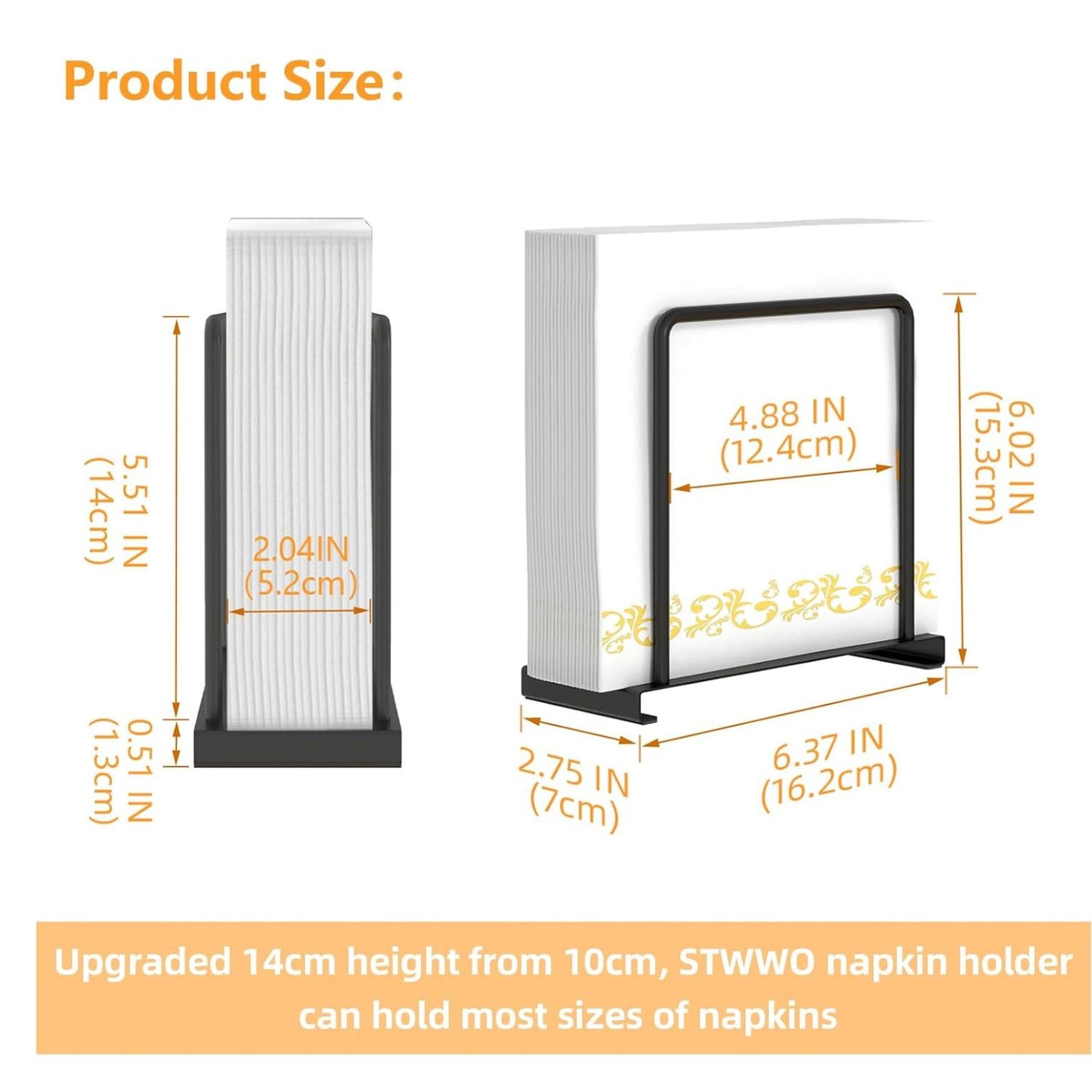 Home Collection Metal Standing Napkin Holder for Table and Kitchen Countertop