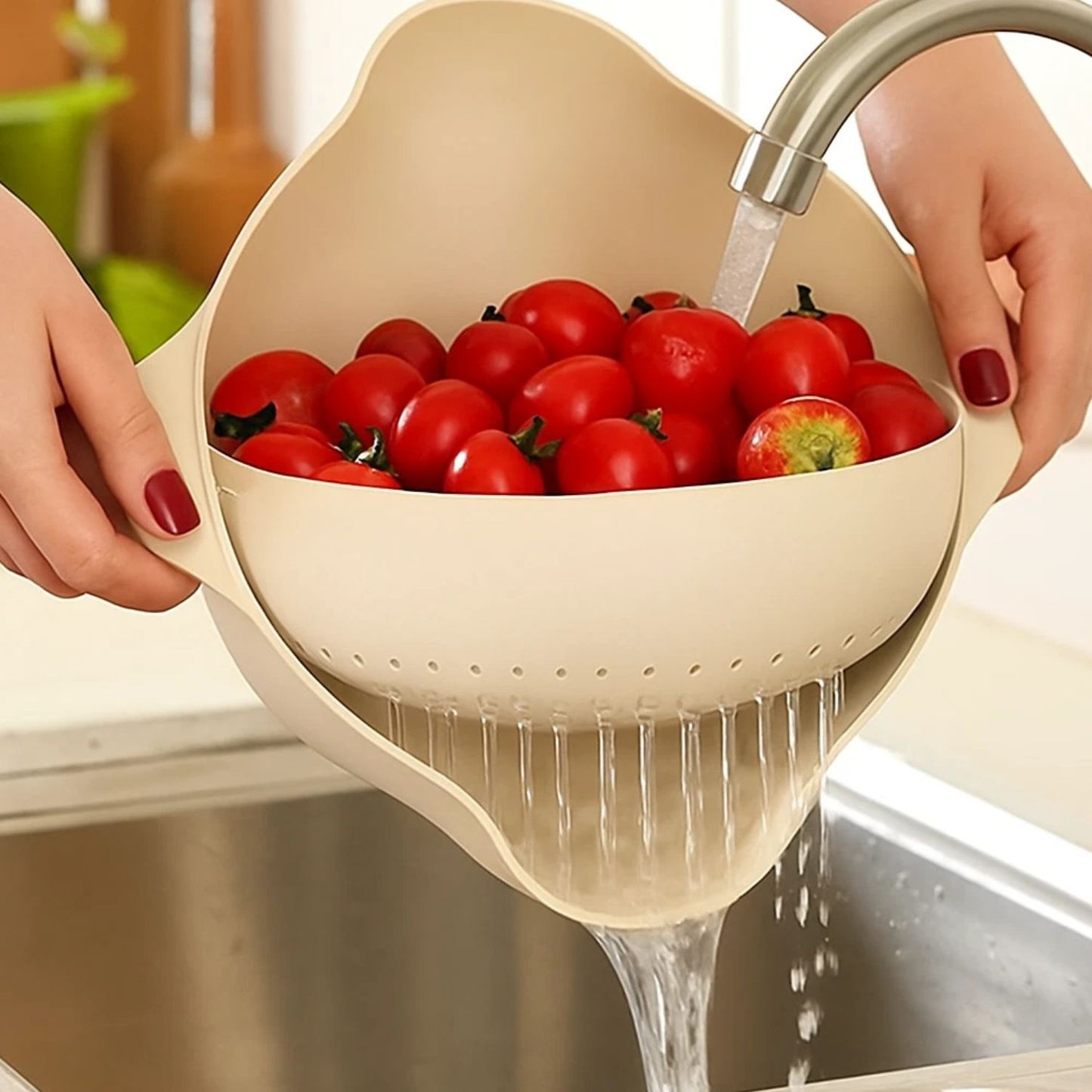 Home Collection Rinse and Drain Bowl Strainer Colander Combo