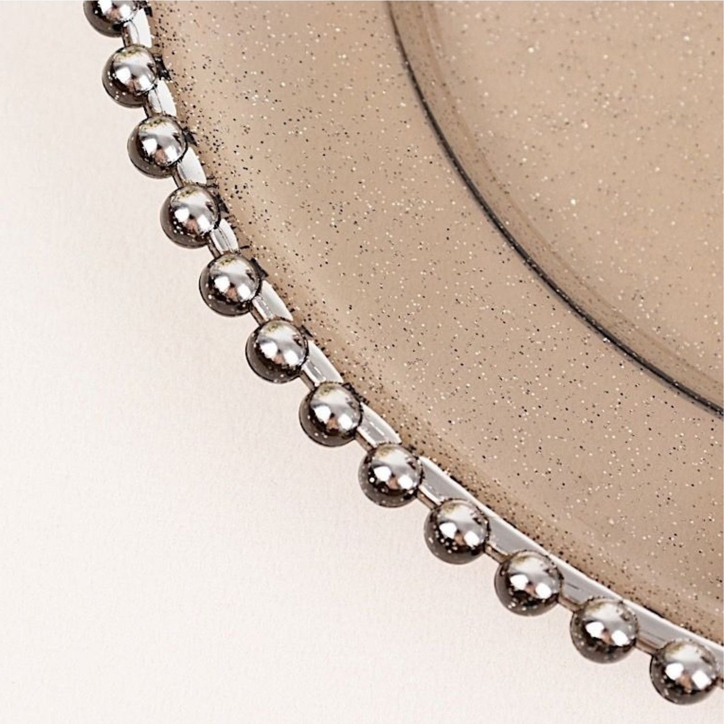Home Collection 6-Pack Round Beaded Rim Charger Plates 12"