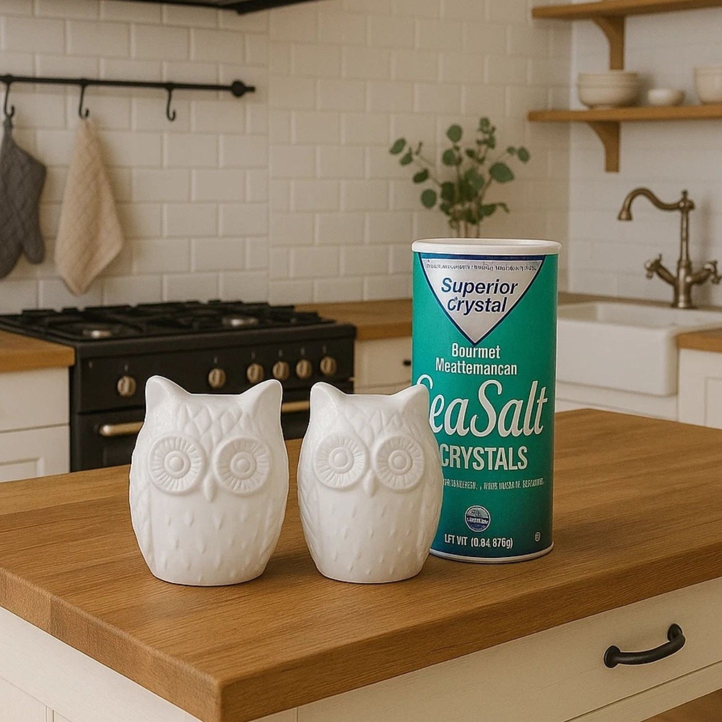 Home Collection Owl Salt and Pepper Shaker Set White