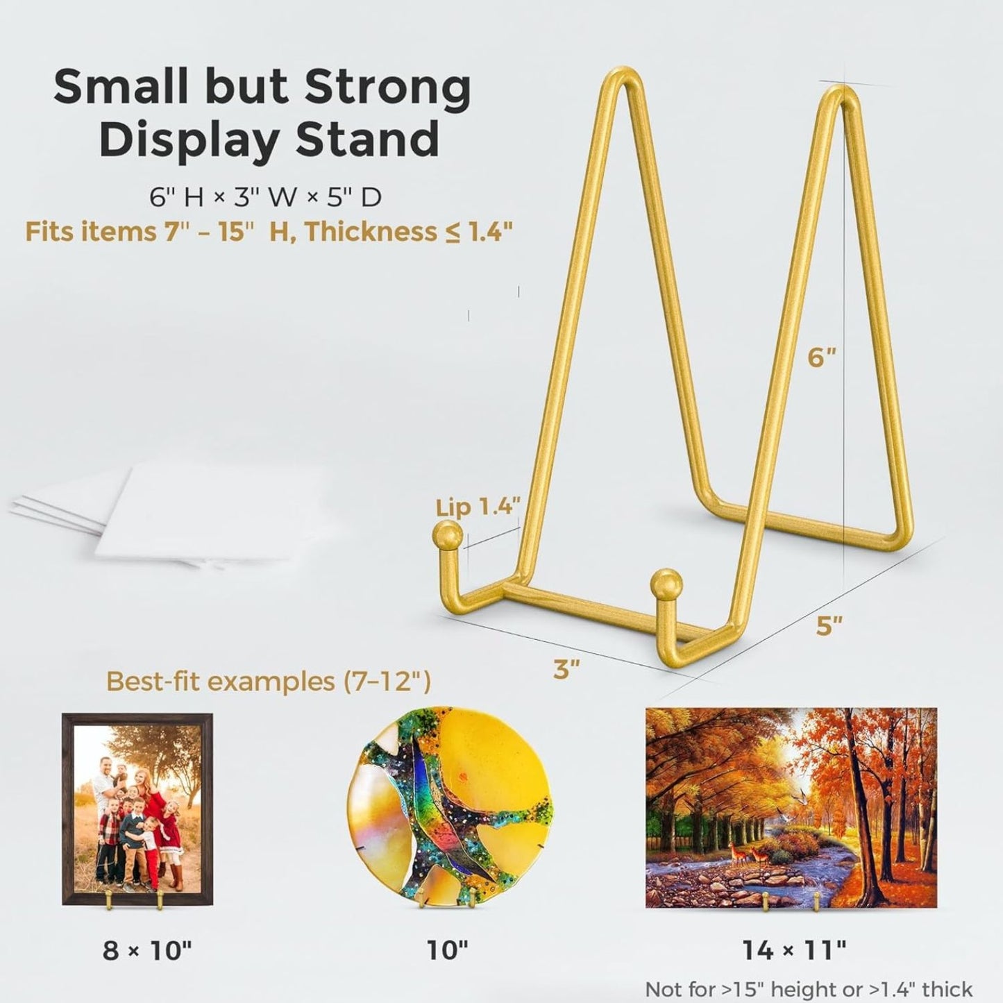 Home Collection Plate Stand Display Metal Frame Holder 6 Inch