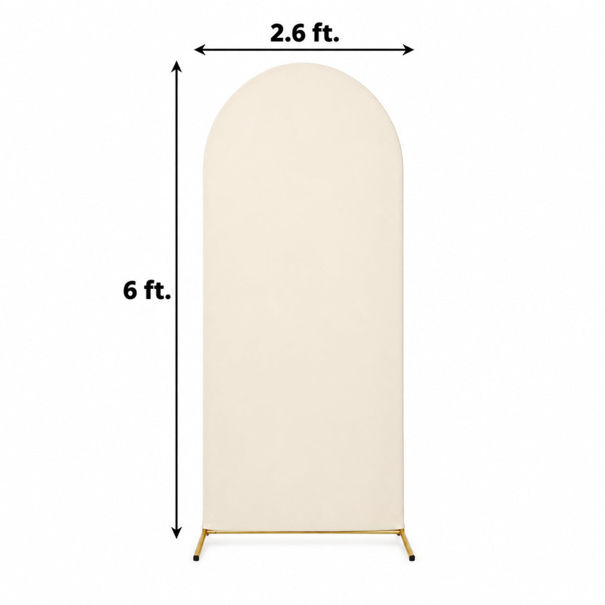 Home Collection Matte Fitted Spandex Round Top Wedding Arch Backdrop Stand Cover 6 ft