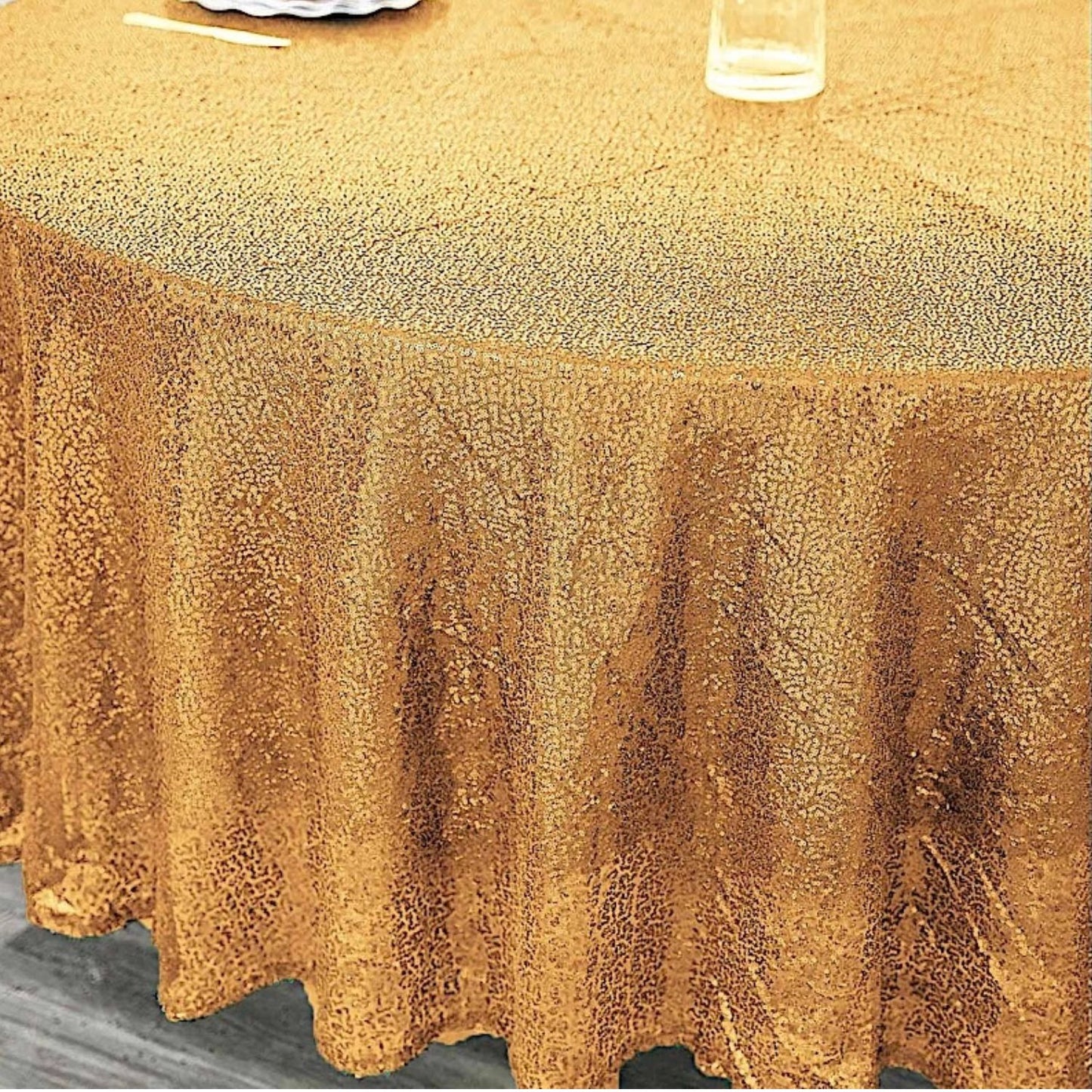 Home Collection Round Sequined Tablecloth 108 Inch