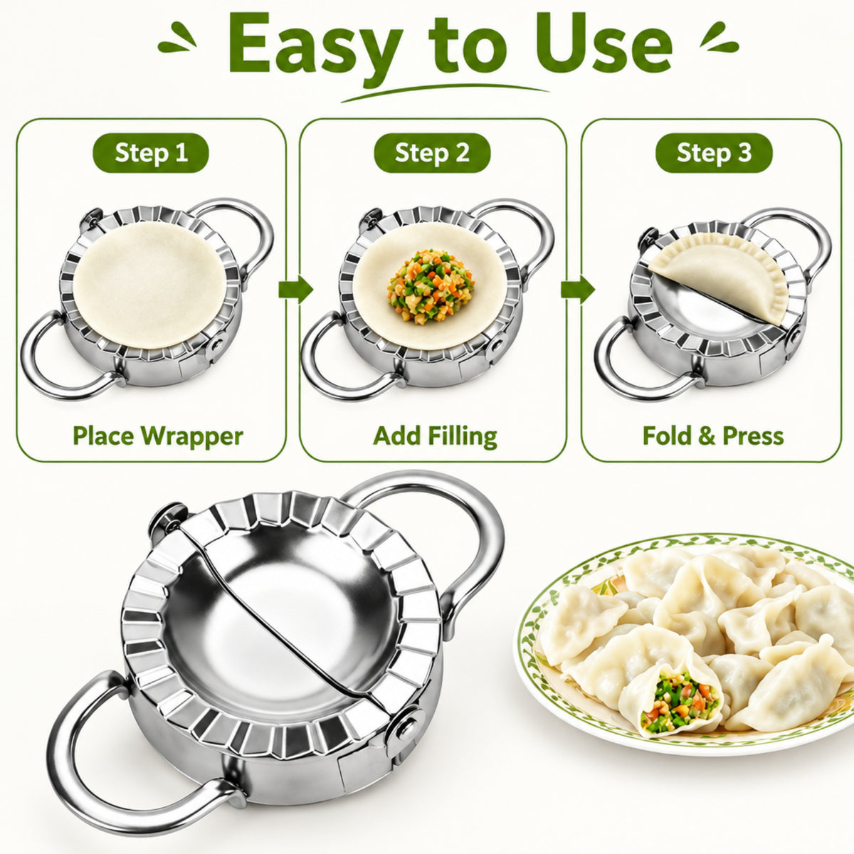Home Collection Stainless Steel Dumpling Maker Press Mold