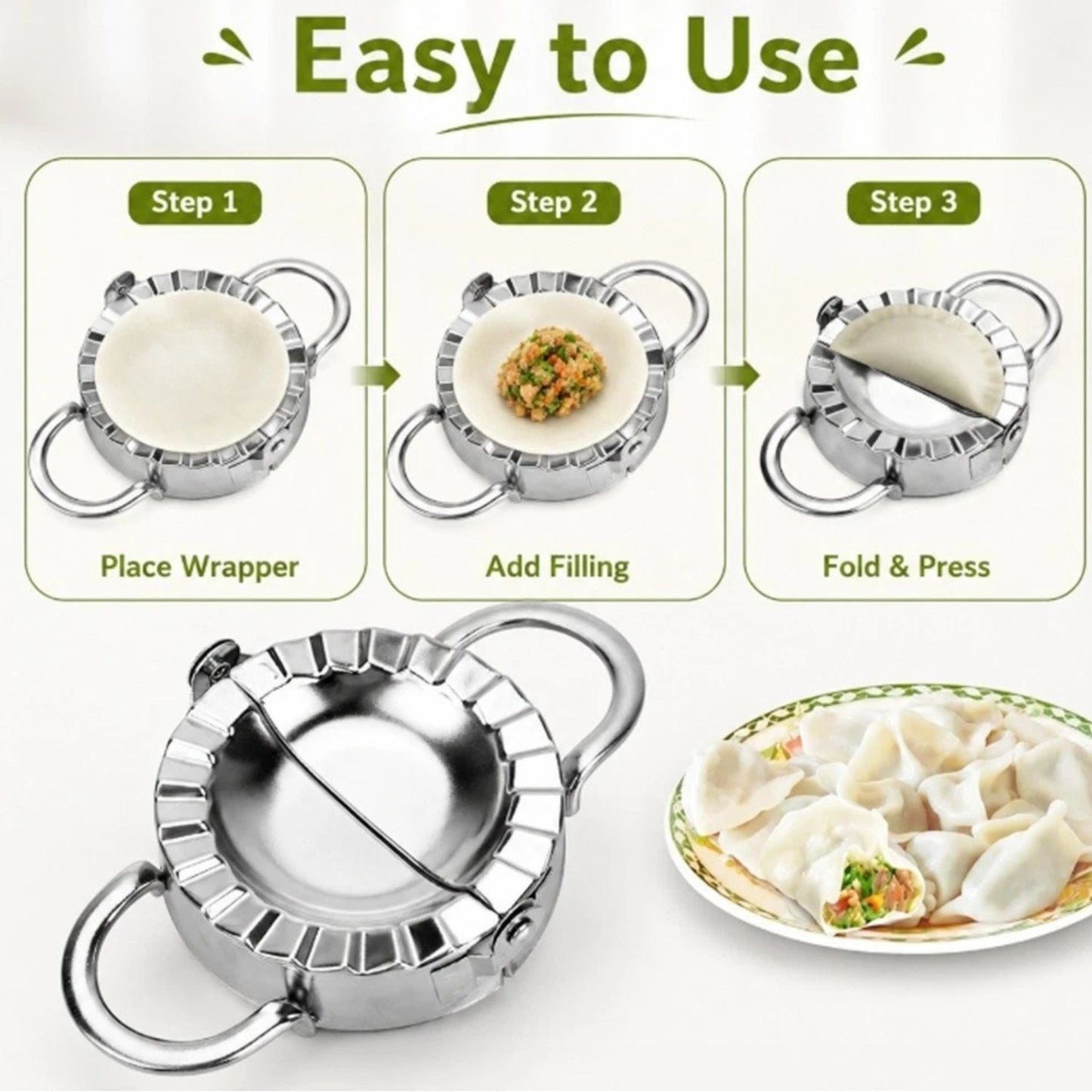 Home Collection Stainless Steel Dumpling Maker Press Mold