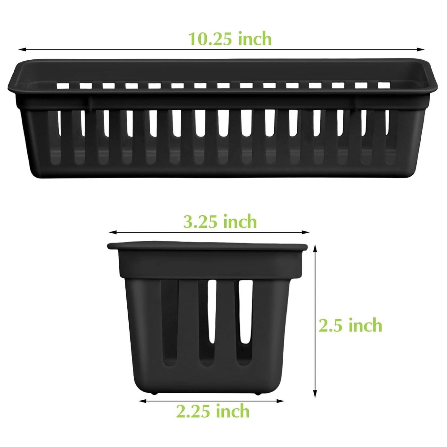 Home Collection Pack of 12 Slim Plastic Storage Baskets Tray Stackable Narrow Organizer Bins