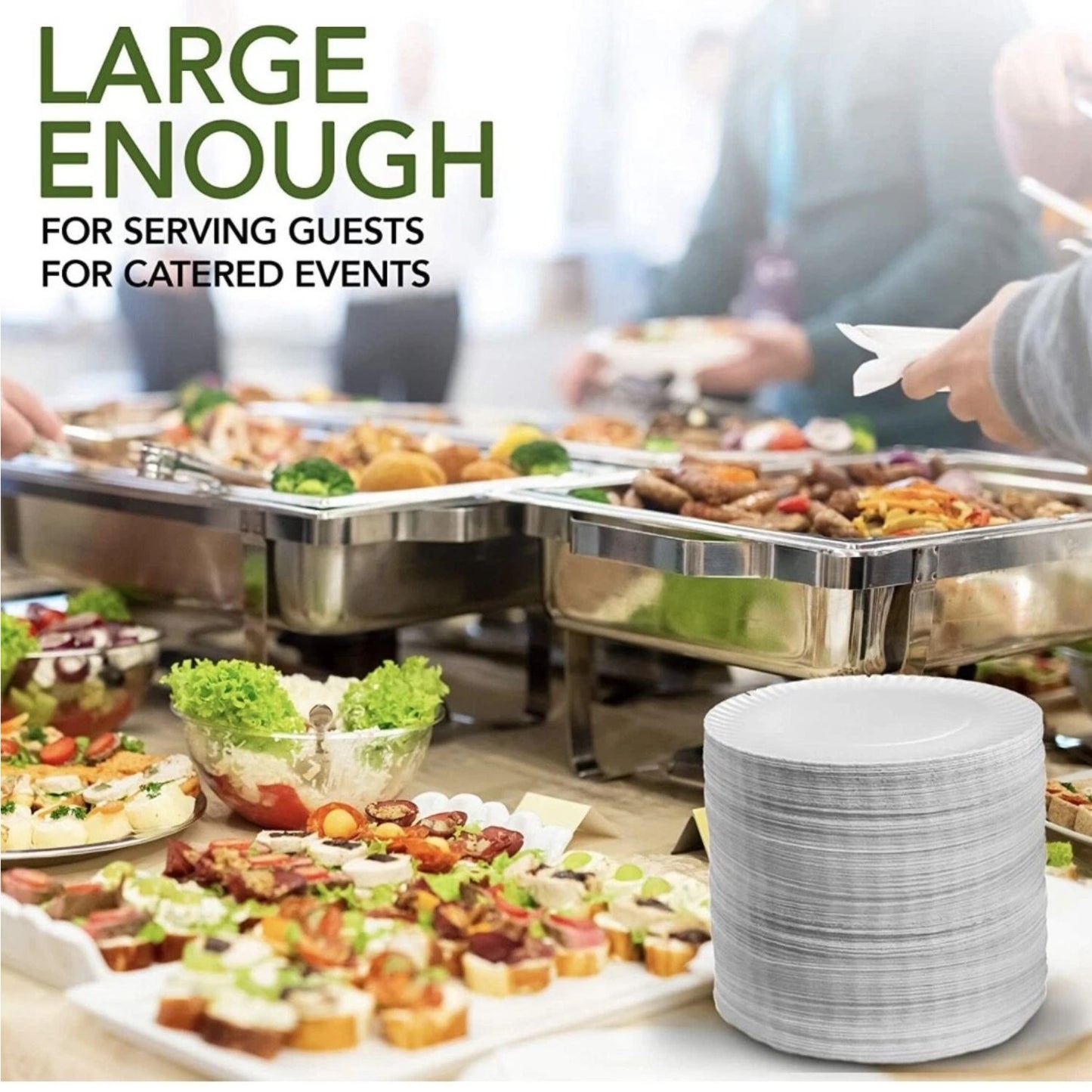 Home Collection Uncoated Disposable Paper Plates 9"