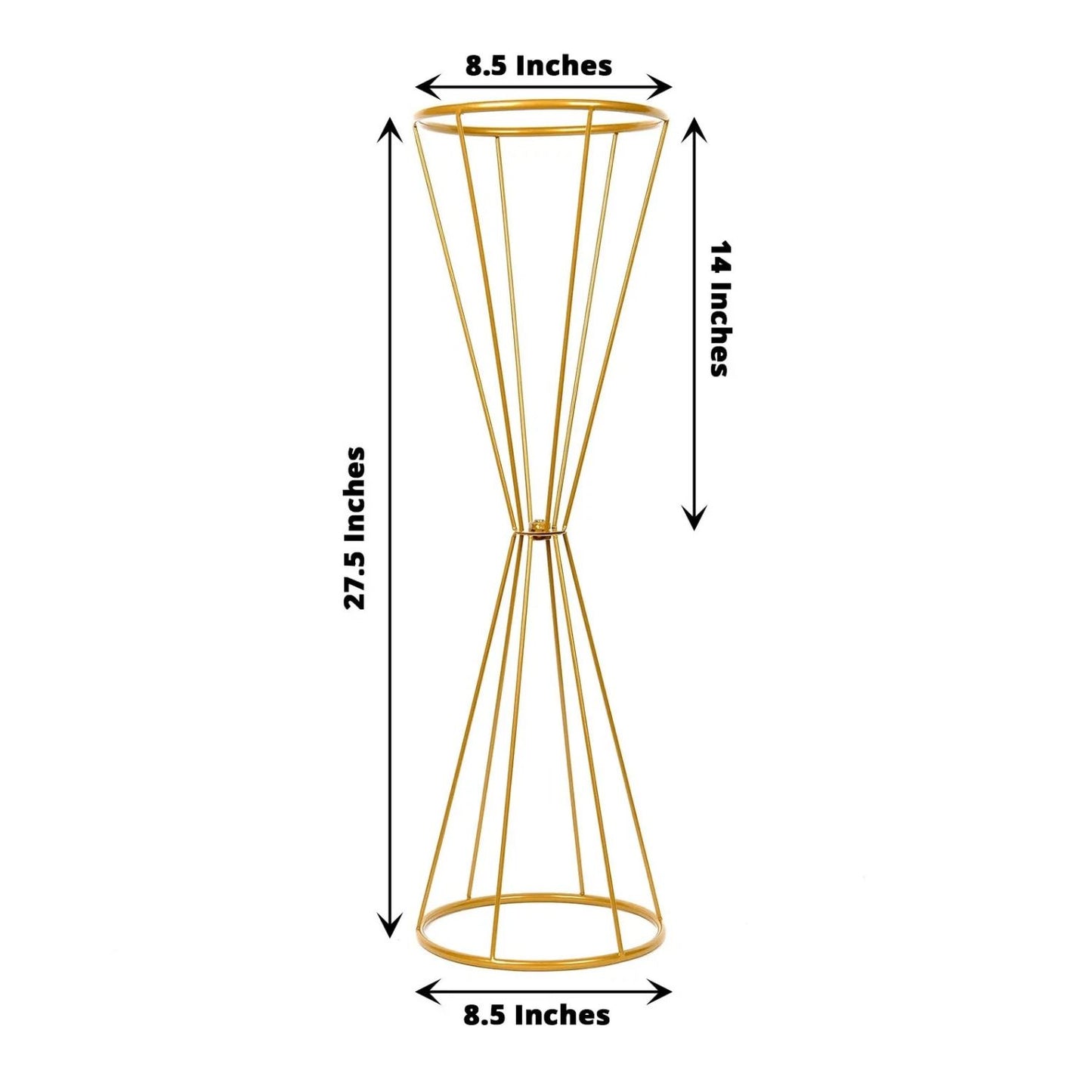 Home Collection Reversible Geometric Metal Flower Stand 27" Gold