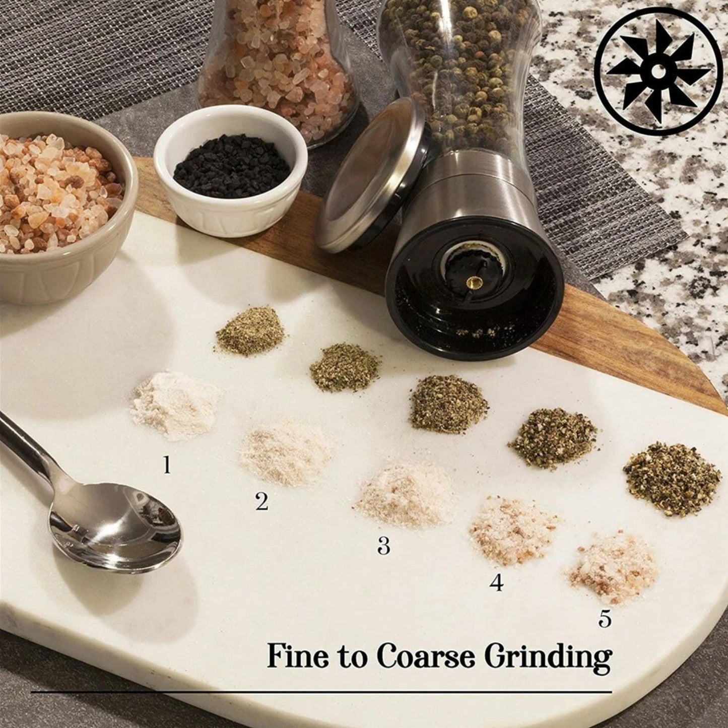 Home Collection Premium Stainless Steel Salt and Pepper Grinder Set