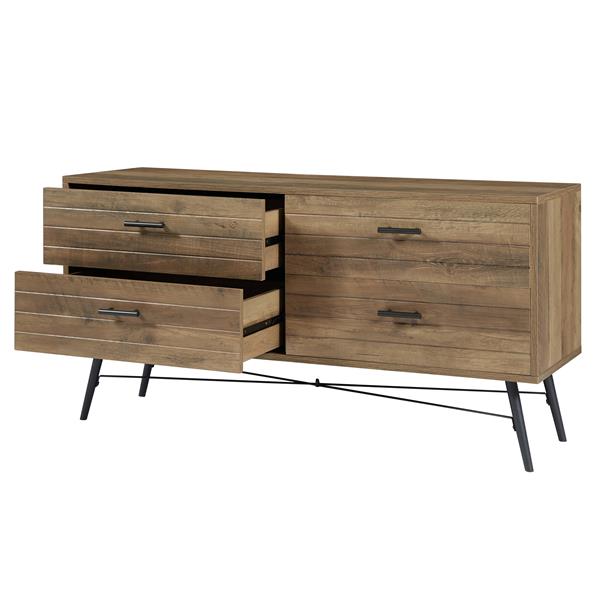 4-Drawer Chest Dresser TV Stand Rustic Walnut