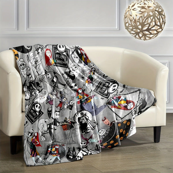 Horror Ghost Halloween Throw Blanket