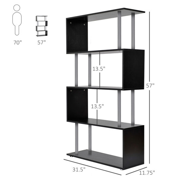 Modern S-Shaped Storage Rack with 5 Tiered Shelves