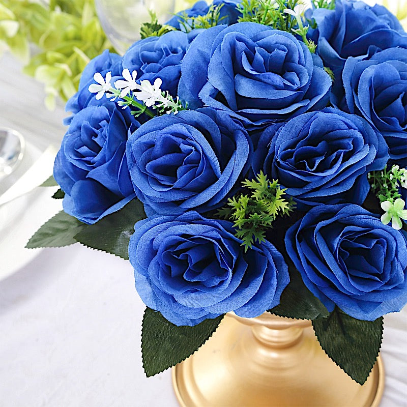 Royal Blue Silk Rose Flower Balls 2 Bouquets
