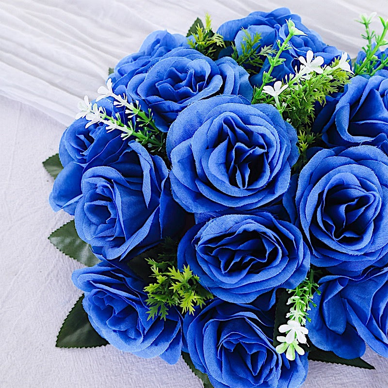 Royal Blue Silk Rose Flower Balls 2 Bouquets