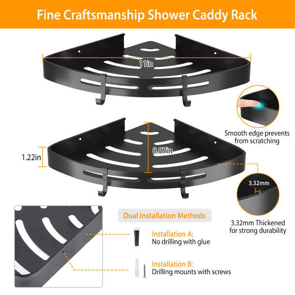 Bath Corner Shower Shelves Adhesive Caddy