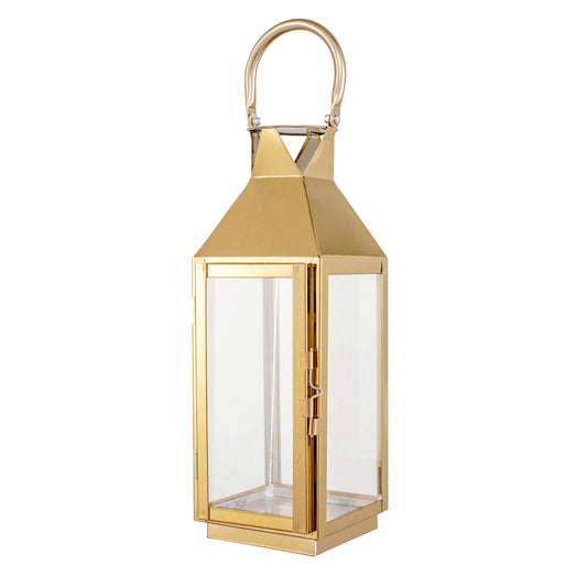 14" Gold Metal Lantern Candle Holder