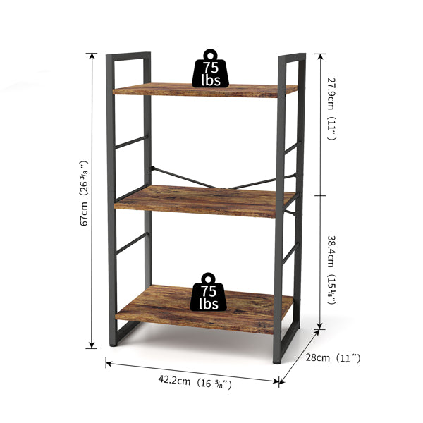 3-Tier Adjustable Small Bookshelf