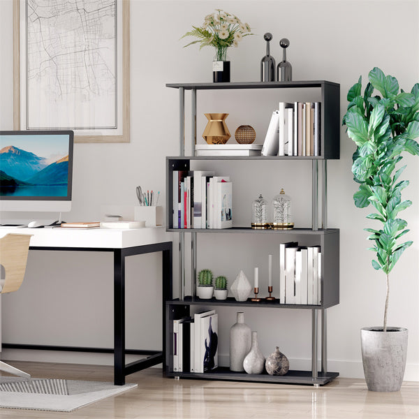 Modern S-Shaped Storage Rack with 5 Tiered Shelves