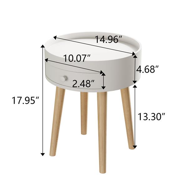 18" Storage Drawer Side Table