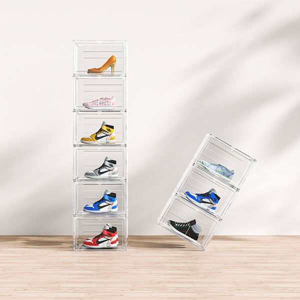 3-Piece White Plastic Mesh Modular Shoe Box Set