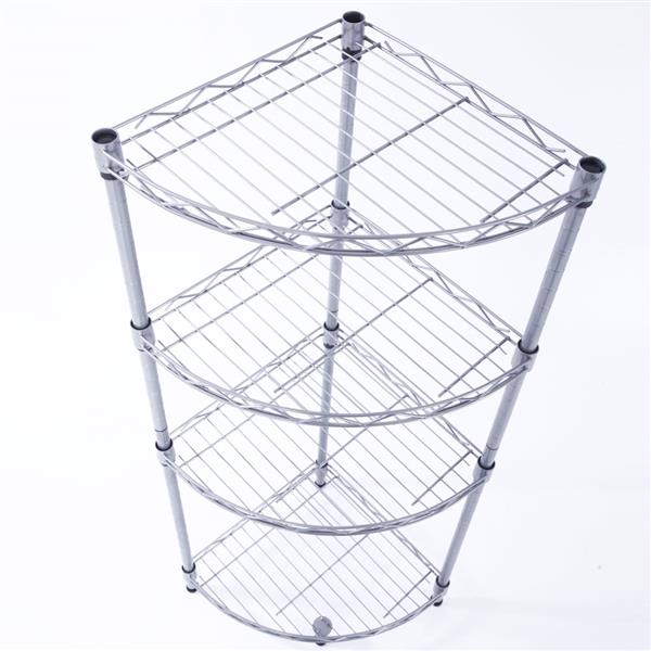 Fan-Shaped Carbon Steel 4-Tier Storage Rack