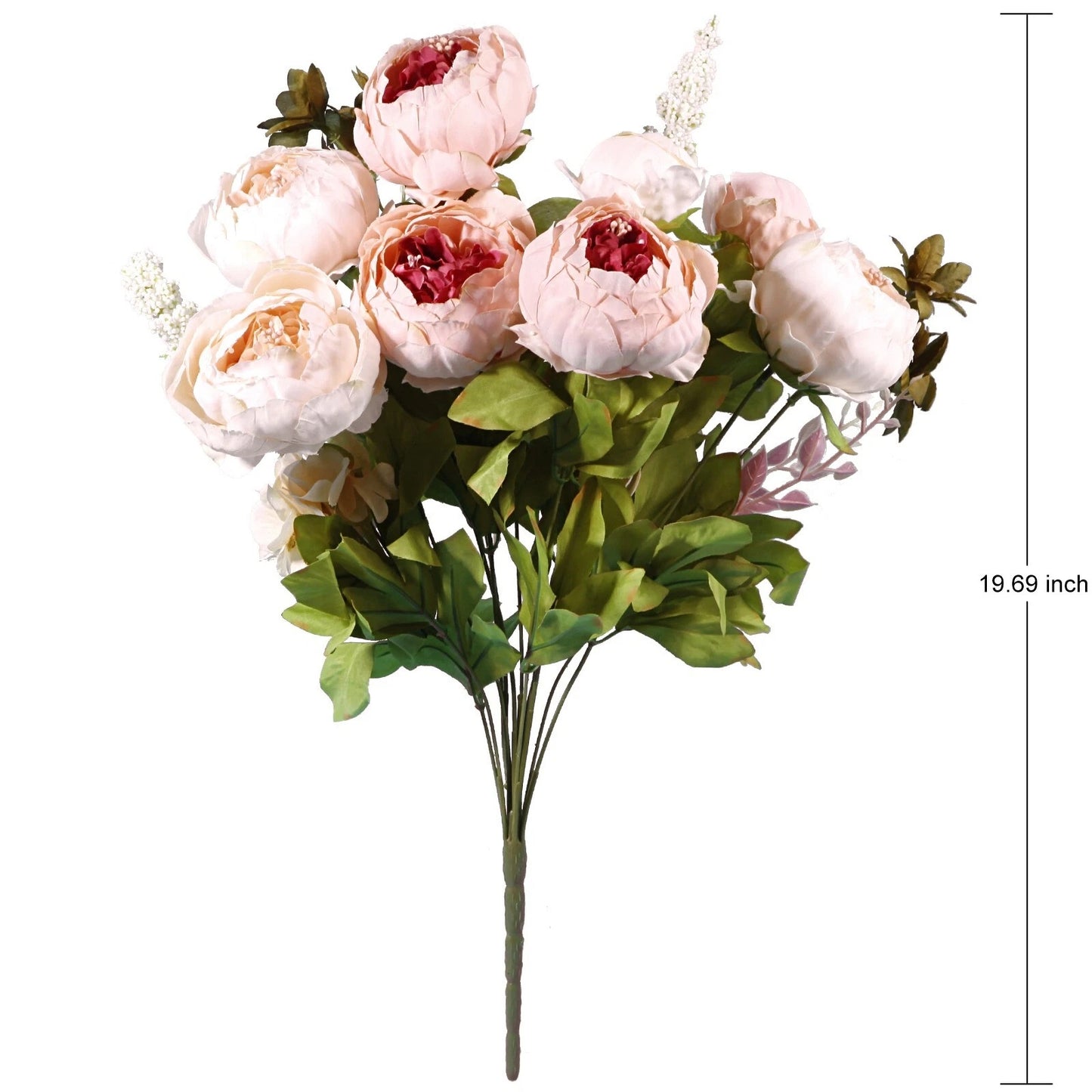 Home Collection Artificial Peony Silk Flower Bouquet Peach