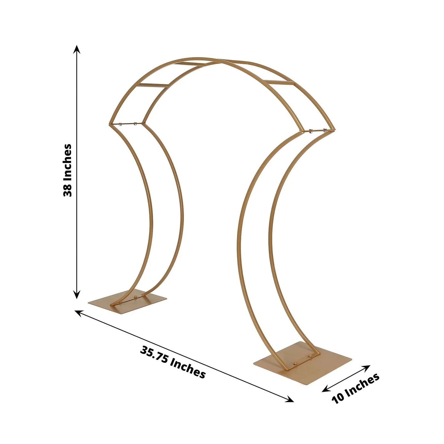 Home Collection Curvy Metal Flower Arch Stand 38" Gold