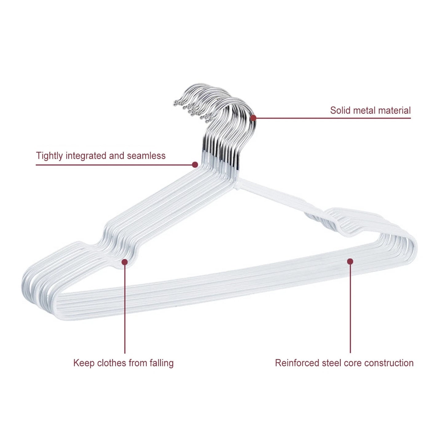 Home Collection Heavy Duty Steel Wire Coat Hangers
