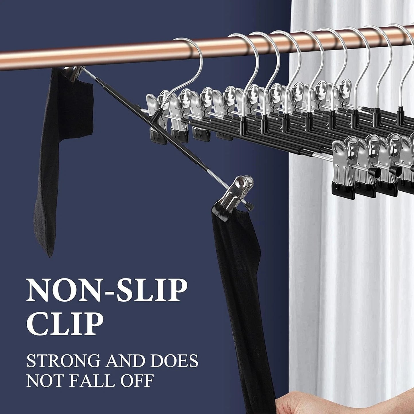 Home Collection Metal Pants Hangers with Adjustable Clips