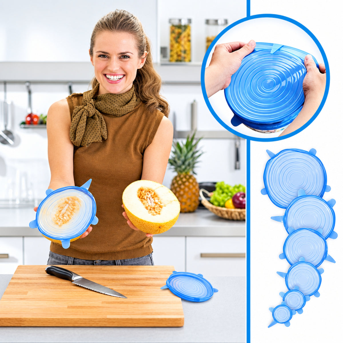 Home Collection 6-Pack Stretch Silicone Lids