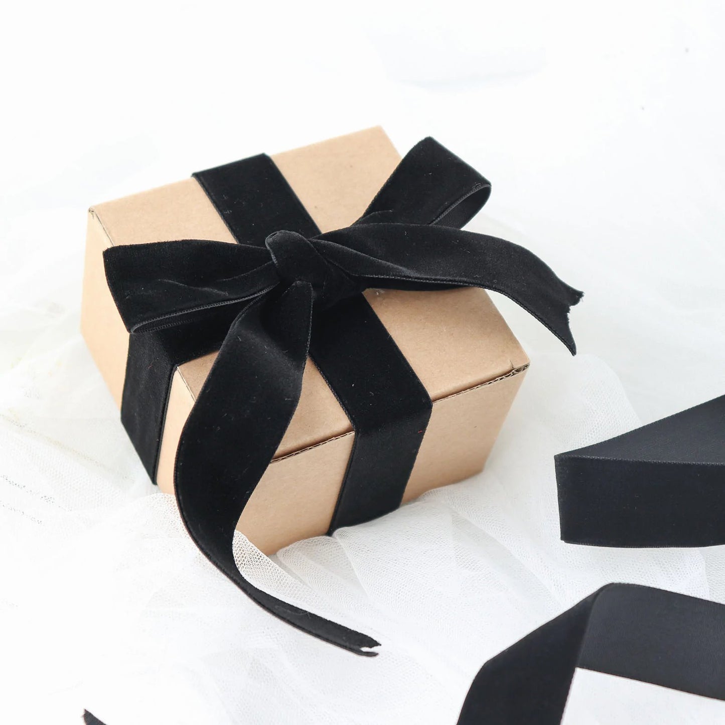 1" x 10 Yards Black Velvet Nylon Ribbon Roll
