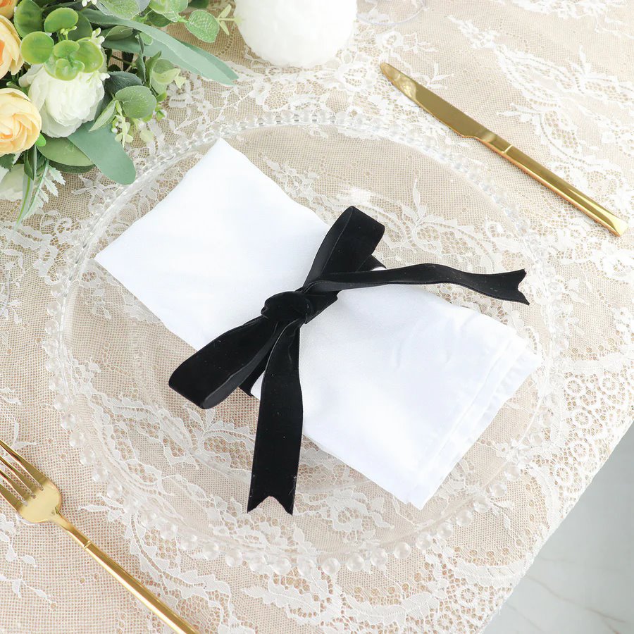 1" x 10 Yards Black Velvet Nylon Ribbon Roll