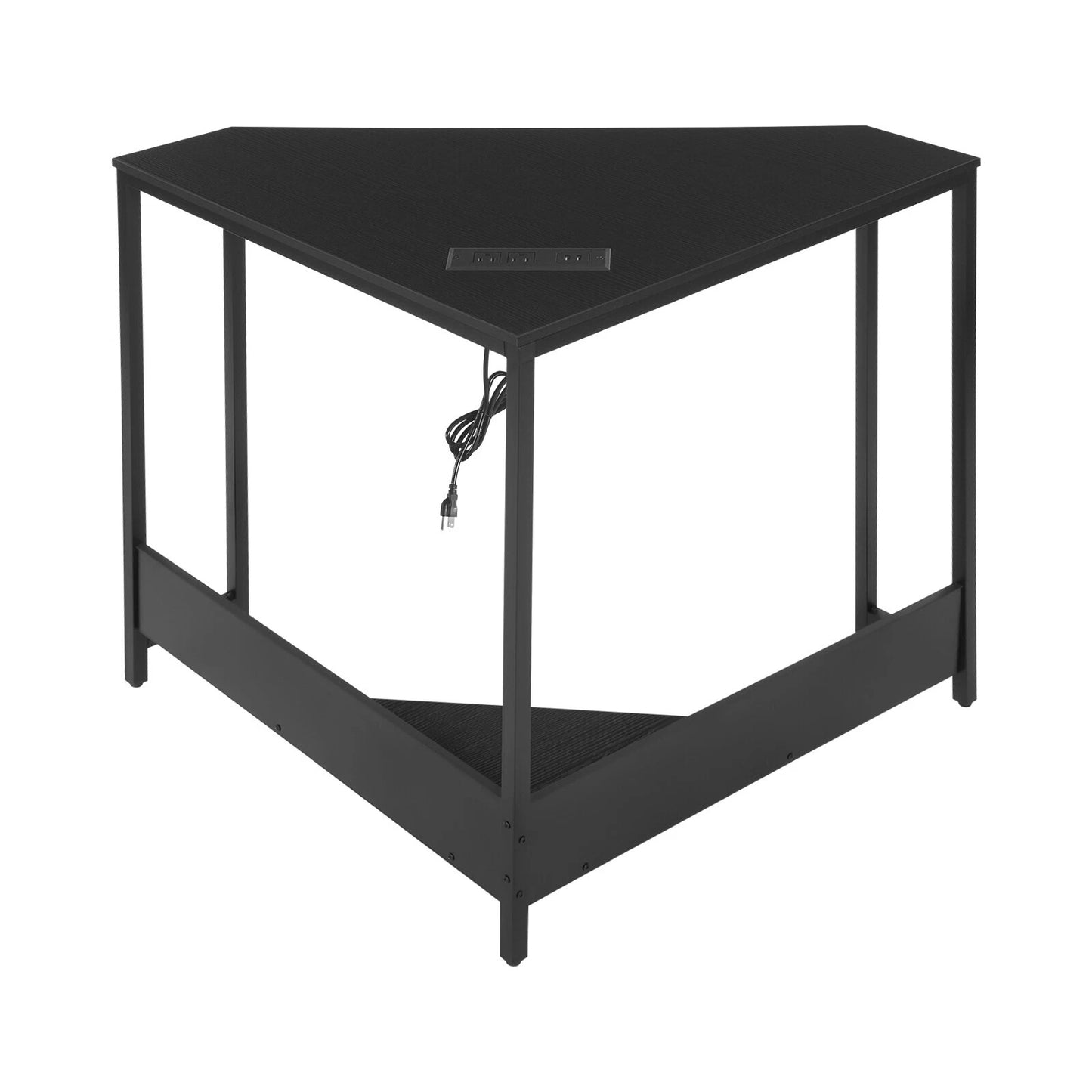 Modern Corner Desk with Outlets and USB Ports