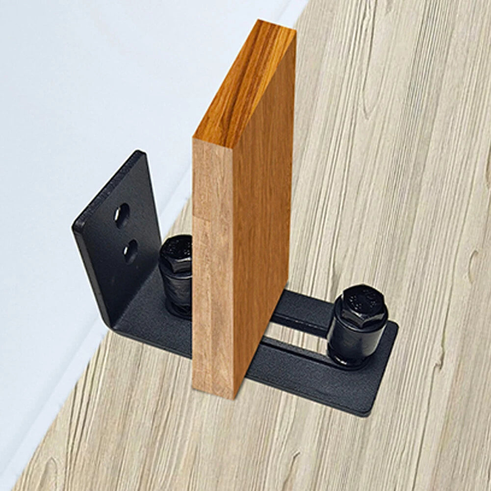 2 Pack Adjustable Wall Flat Stay Roller Guide Bottom Sliding Barn Door