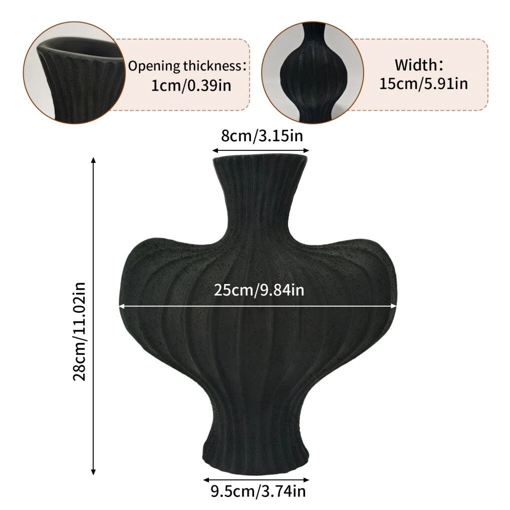 Vintage Ceramic Black Resin Vase