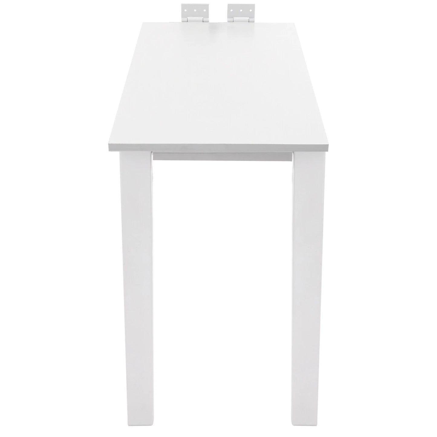 White Wall-Mounted Folding Dining Table – Wood
