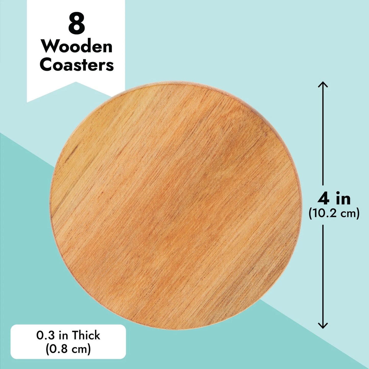8 Pack Acacia Wood Coasters
