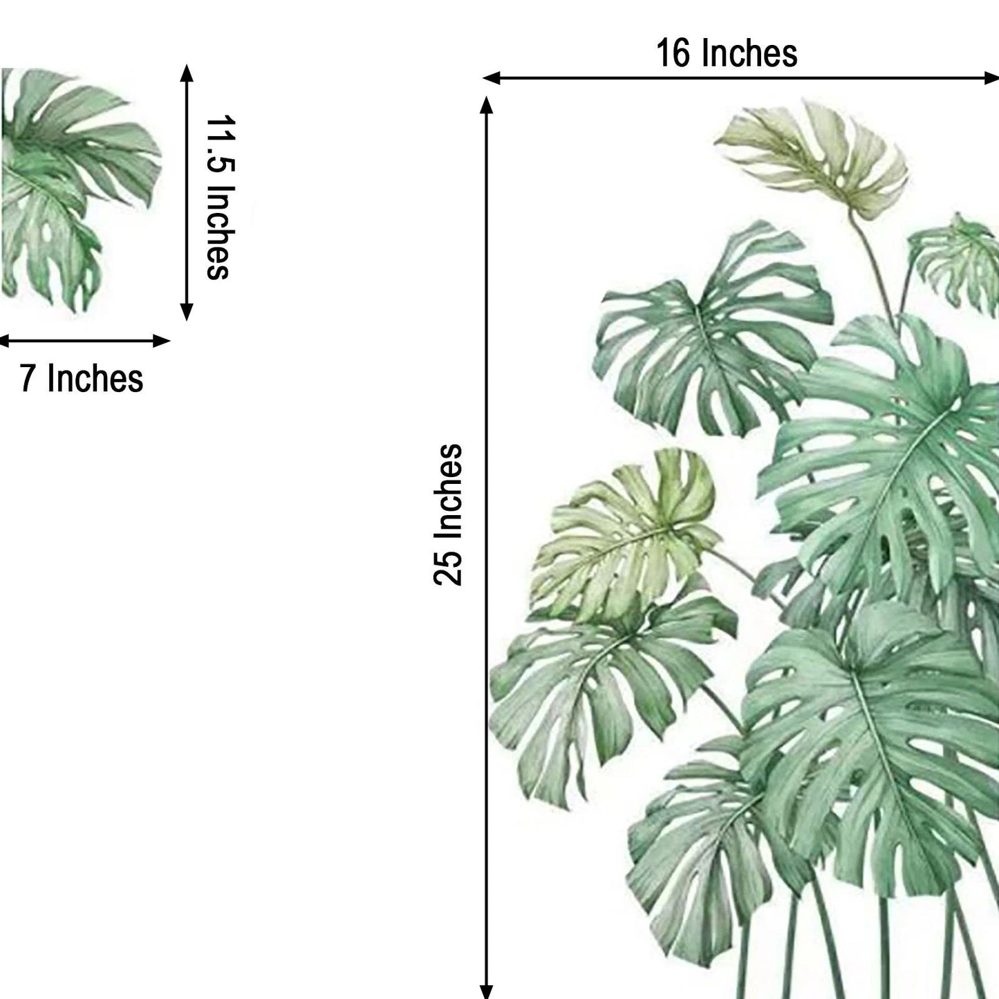Green Palm Leaves Wall Stickers