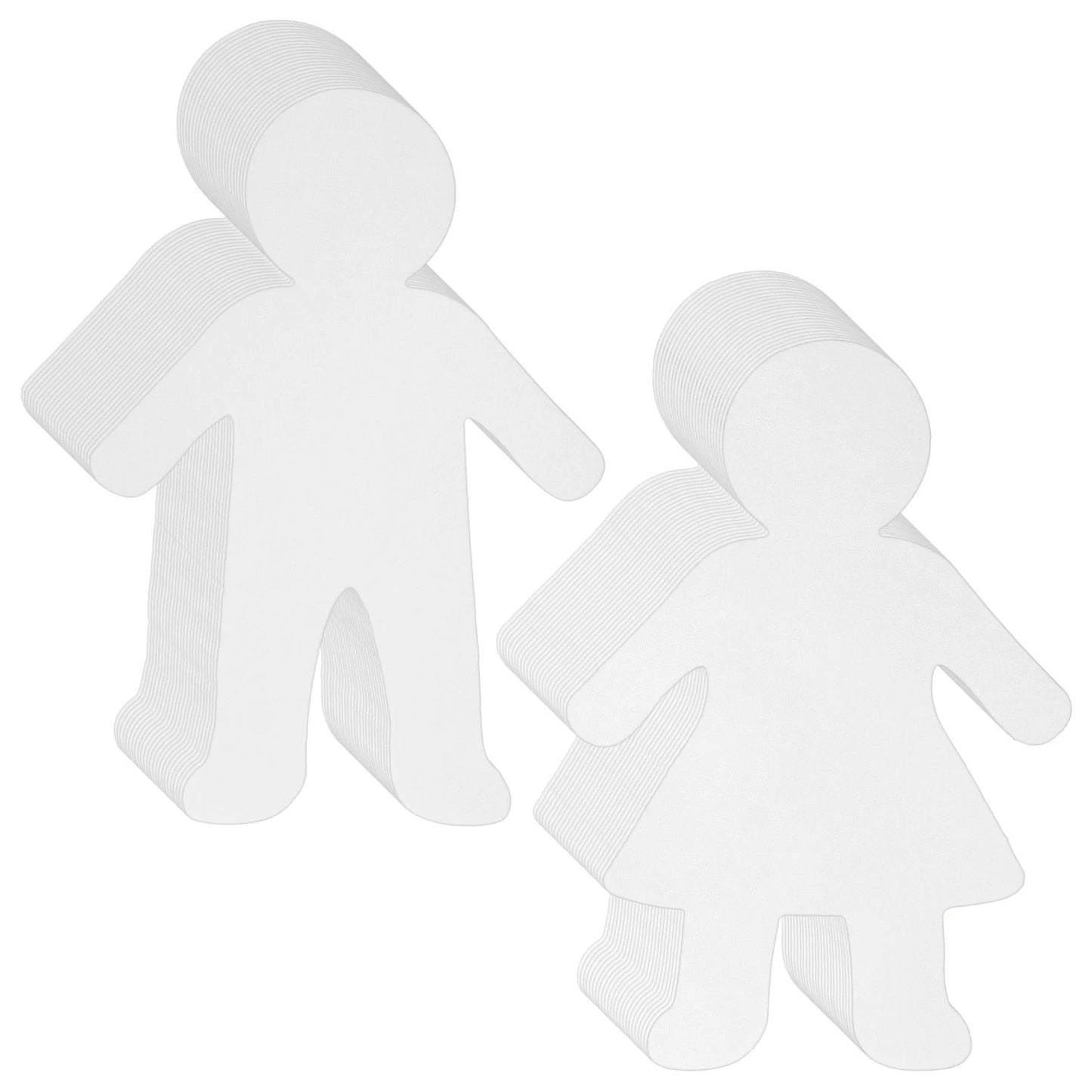Pack of 48 Blank Kid-Shaped Paper Cutouts