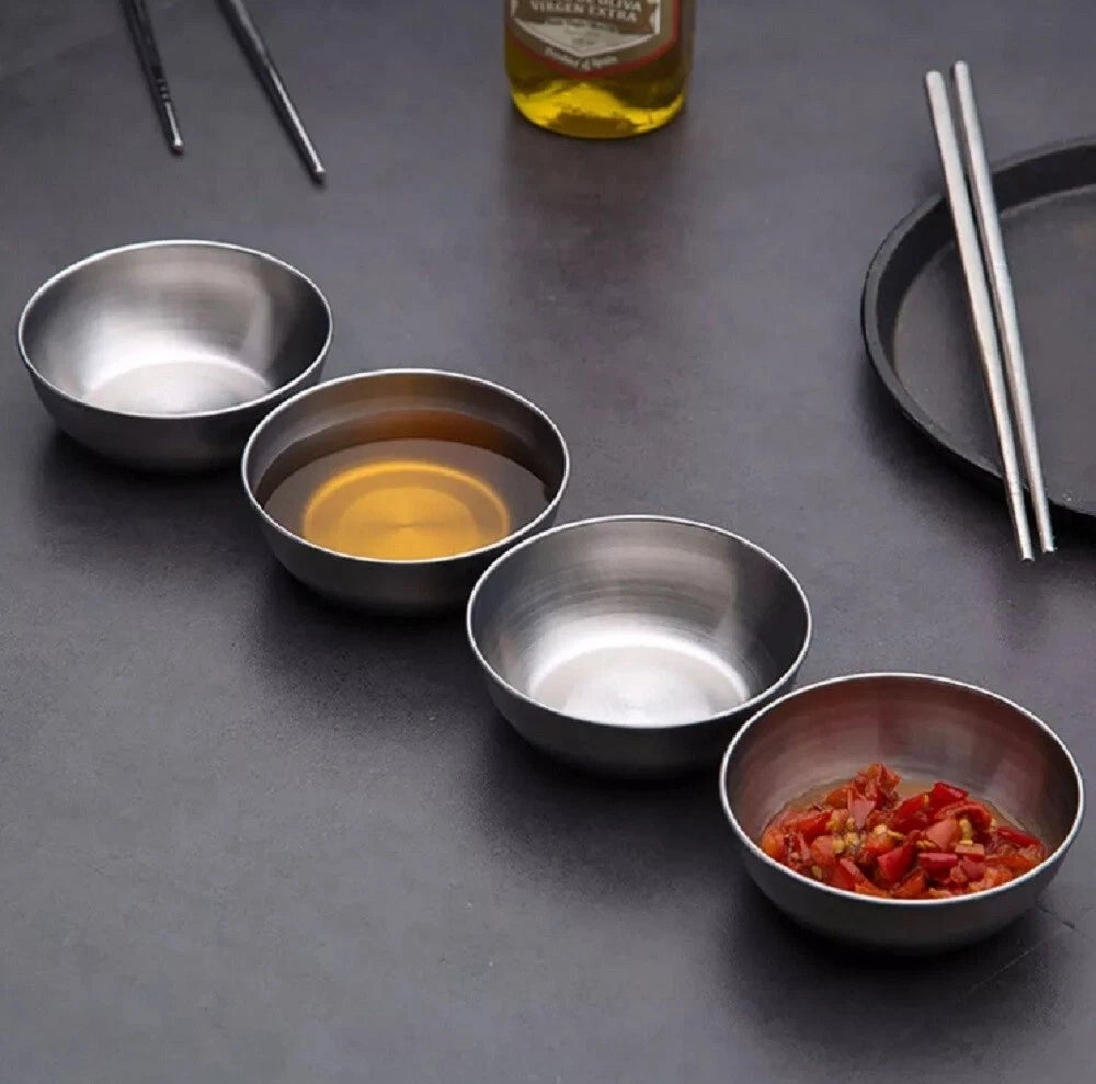 8Pcs Stainless Steel Sauce Dish Set
